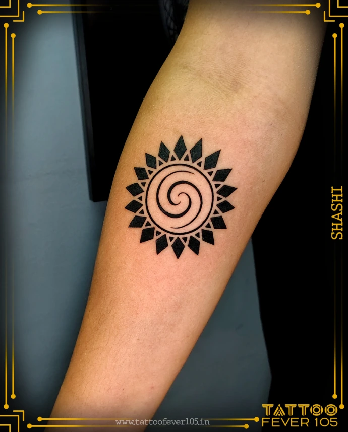 Floral fine line tattoo by TattooFever105 Mumbai