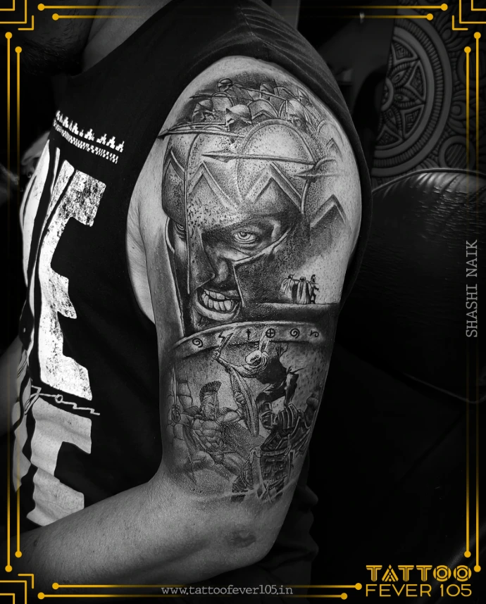 Blackwork geometric tattoo Mumbai TattooFever105